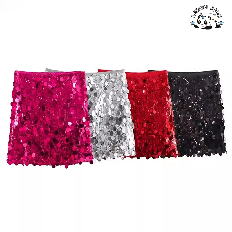 LEZONKIDS - Custom European and American Style Children Skirt Fashion Versatile Sequined Mini Skirt